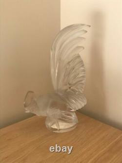 Vintage Lalique Coq Nain (Dwarf Cockerel) Opalescent Car Mascot Paperweight