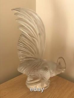 Vintage Lalique Coq Nain (Dwarf Cockerel) Opalescent Car Mascot Paperweight