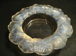 Vintage Lalique Crystal HONFLEURS Opalescent Art Glass Bowl