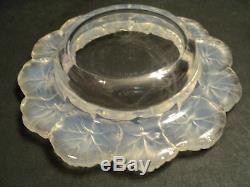 Vintage Lalique Crystal HONFLEURS Opalescent Art Glass Bowl