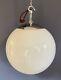 Vintage Large 24cm Opaline Glass Globe Light With Monks Cap Galleries & Hooks