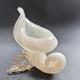 Vintage Murano Archimede Seguso Cornucopia White Opaline W. Gold Fleck