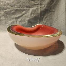 Vintage MURANO MID CENTURY Opalescent Pink Art Glass Sculpture Ashtray