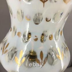 Vintage Matching Pair Fenton French Opalescent Coin Dot Lamps 22.25 Tall