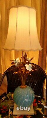 Vintage Mid Century Italian Art Glass Lamp Murano Barovier Seguso Opalescent