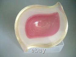 Vintage Murano Archimede Seguso triple cased opaline sommerso glass geode bowl