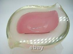 Vintage Murano Archimede Seguso triple cased opaline sommerso glass geode bowl