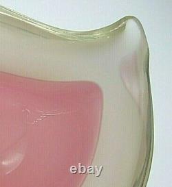 Vintage Murano Archimede Seguso triple cased opaline sommerso glass geode bowl