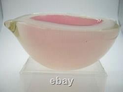 Vintage Murano Archimede Seguso triple cased opaline sommerso glass geode bowl