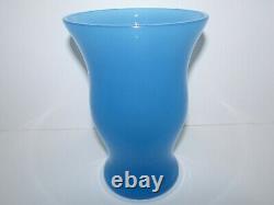 Vintage Murano Cenedese Blue Opaline Art Glass Vase 1063