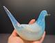 Vintage Murano Fratelli Toso Opalescent White Blue Bubbles Dove Bird Art Glass