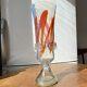 Vintage Murano Italian Art Glass Sculpture Vase 60's Hand Blown Opalescent Glass