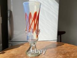Vintage Murano Italian Art Glass Sculpture Vase 60's hand blown opalescent glass