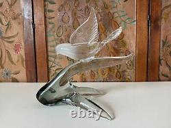 Vintage Murano Italy Art Glass Opalescent Bird Figurine, Signed Raffaeli