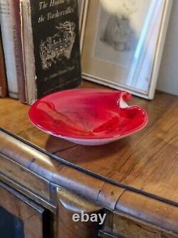 Vintage Murano Mid Century Seguso Vetri D'Arte Aventurine & White Opaline Bowl