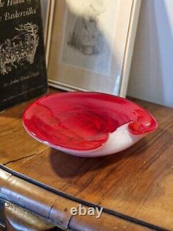 Vintage Murano Mid Century Seguso Vetri D'Arte Aventurine & White Opaline Bowl