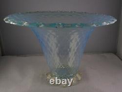 Vintage Murano Net Style Italian Art Glass Footed Opalescent Vase