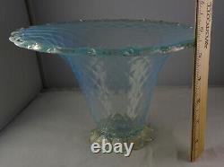 Vintage Murano Net Style Italian Art Glass Footed Opalescent Vase