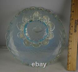 Vintage Murano Net Style Italian Art Glass Footed Opalescent Vase