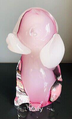 Vintage Murano Vetreria Artistica Oball Pink Opaline Alabastro Puppy Dog