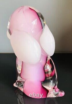 Vintage Murano Vetreria Artistica Oball Pink Opaline Alabastro Puppy Dog