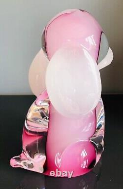 Vintage Murano Vetreria Artistica Oball Pink Opaline Alabastro Puppy Dog