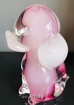 Vintage Murano Vetreria Artistica Oball Pink Opaline Alabastro Puppy Dog