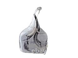 Vintage Opaline & Clear Glass Abstract Flask Shape Design by Darrle Hinz Denmark