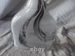 Vintage Opaline & Clear Glass Abstract Flask Shape Design by Darrle Hinz Denmark