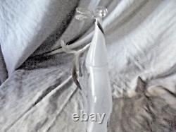 Vintage Opaline & Clear Glass Abstract Flask Shape Design by Darrle Hinz Denmark