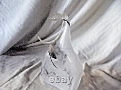 Vintage Opaline & Clear Glass Abstract Flask Shape Design by Darrle Hinz Denmark