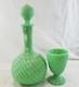 Vintage Opaline Glass Carafes Bottle And Glass, Very Stylist Bottle, Decorative
