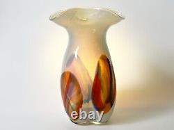 Vintage Opaline Glass Flower Vase Art Glass Vintage Large