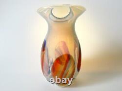 Vintage Opaline Glass Flower Vase Art Glass Vintage Large