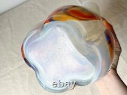 Vintage Opaline Glass Flower Vase Art Glass Vintage Large