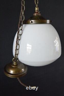 Vintage Opaline Light With Ceiling Fitting