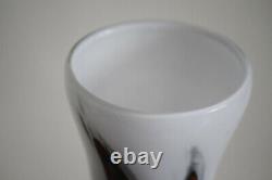 Vintage Opaline Vase Italy Florence Carlo Moretti 70s Black Red 20,5cm