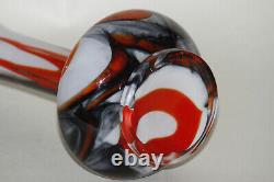Vintage Opaline Vase Italy Florence Carlo Moretti 70s Black Red 20,5cm