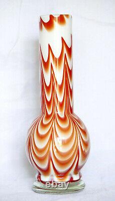 Vintage Opaline Vase Italy Florence Carlo Moretti 70s Orange Pop Art 24cm 9.4in