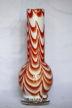 Vintage Opaline Vase Italy Florence Carlo Moretti 70s Orange Pop Art 24cm 9.4in