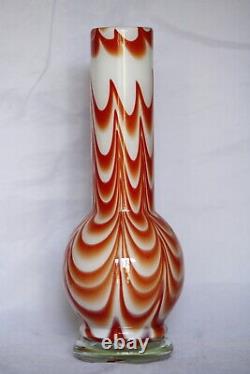 Vintage Opaline Vase Italy Florence Carlo Moretti 70s Orange Pop Art 24cm 9.4in