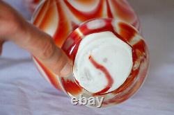 Vintage Opaline Vase Italy Florence Carlo Moretti 70s Orange Pop Art 24cm 9.4in