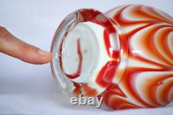 Vintage Opaline Vase Italy Florence Carlo Moretti 70s Orange Pop Art 24cm 9.4in