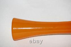 Vintage Orange Opaline Stem Vase Italy 20cm 7.8in 021