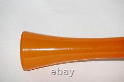 Vintage Orange Opaline Stem Vase Italy 20cm 7.8in MCM Space Age