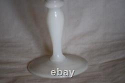 Vintage Pierre Schneider Pink Opaline Vase White Pedestal French 21cm 8.3in