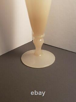 Vintage Pink Opaline Bud vase Pink pedestal Italy scarce design