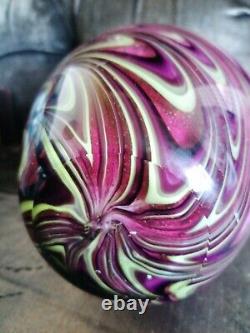 Vintage Pink pop art Opaline Thick Heavy swirl Glass vase
