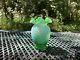 Vintage Rare Fenton 6 Lime Green Opalescent Hobnail Vase Great Condition