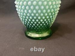 Vintage Rare Fenton 6 Lime Green Opalescent Hobnail Vase Great Condition